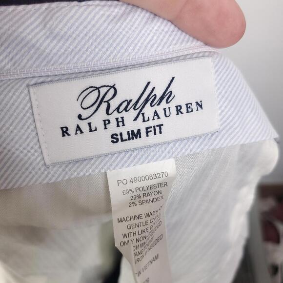 Ralph Ralph Lauren Pants Mens 40 Navy Windowpane Plaid Slim Fit Career Office - Picture 9 of 10